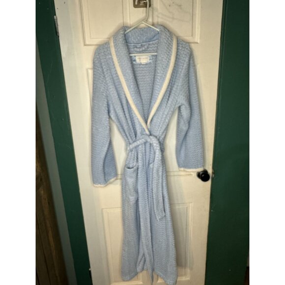 Carole Hochman Cozy Blue Bathrobe With Belt & Pockets - Medium - Picture 1 of 4